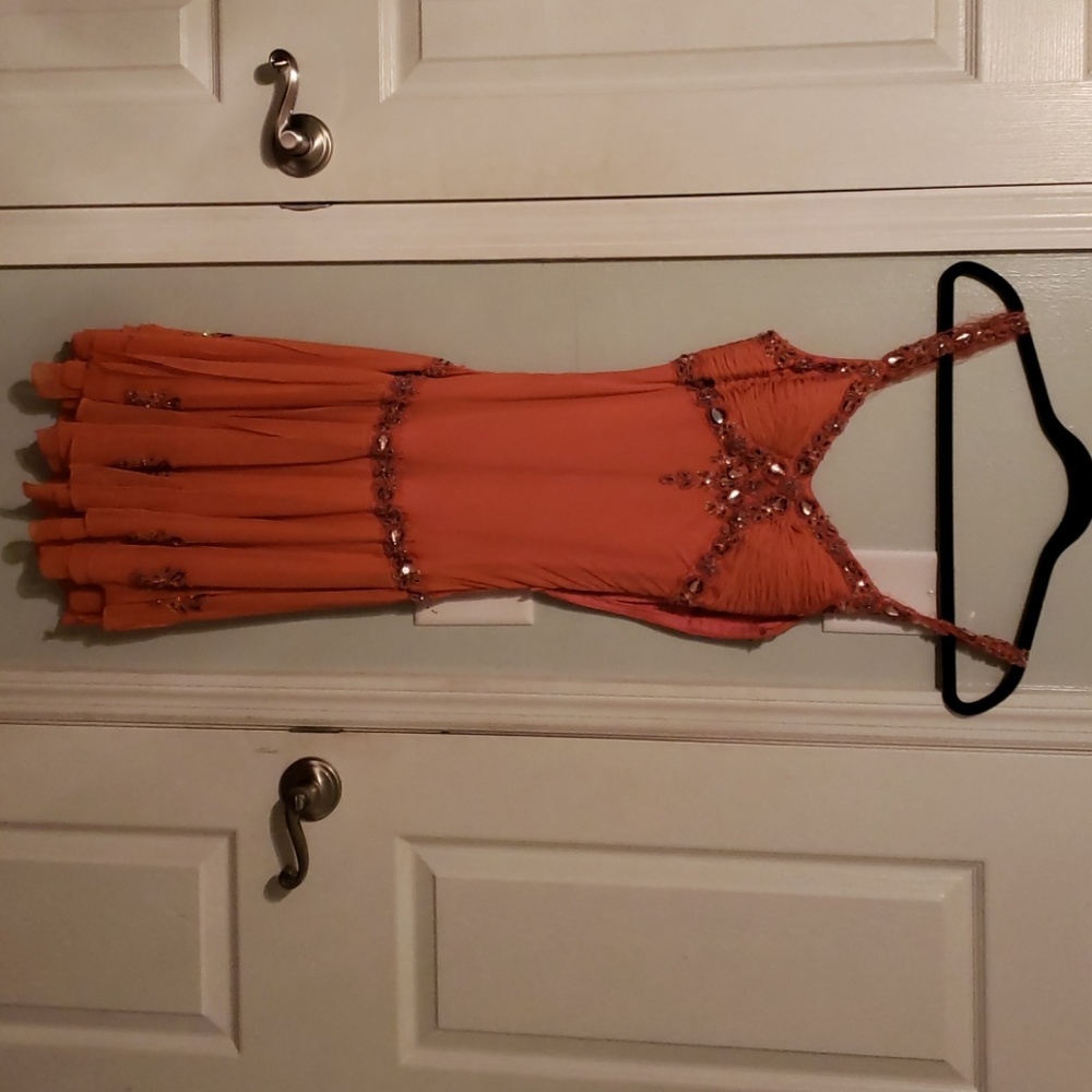Peach Sue Wong Flapper Dress